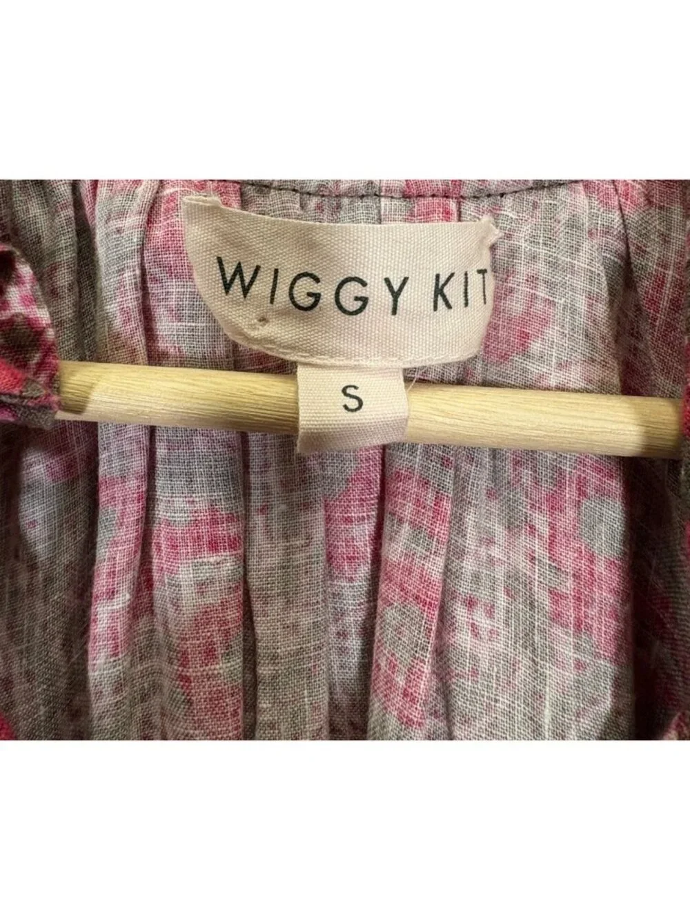 Wiggy Kit Linen Floral Tiered Boho Maxi Dress Size Small - Picture 10 of 11